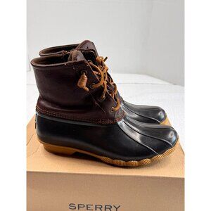Sperry Saltwater Duck Winter Rain Boot Brown Woman Size 9